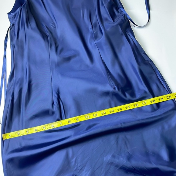 Jessica Howard Navy Blue Sleeveless Dress Size 6 Petit Bias Cut Pull On BoatNeck - Picture 13 of 15